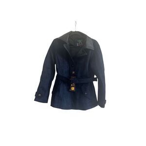 NWT Emporio Collezione ButtonDown Belted Jacket Navy Size Med